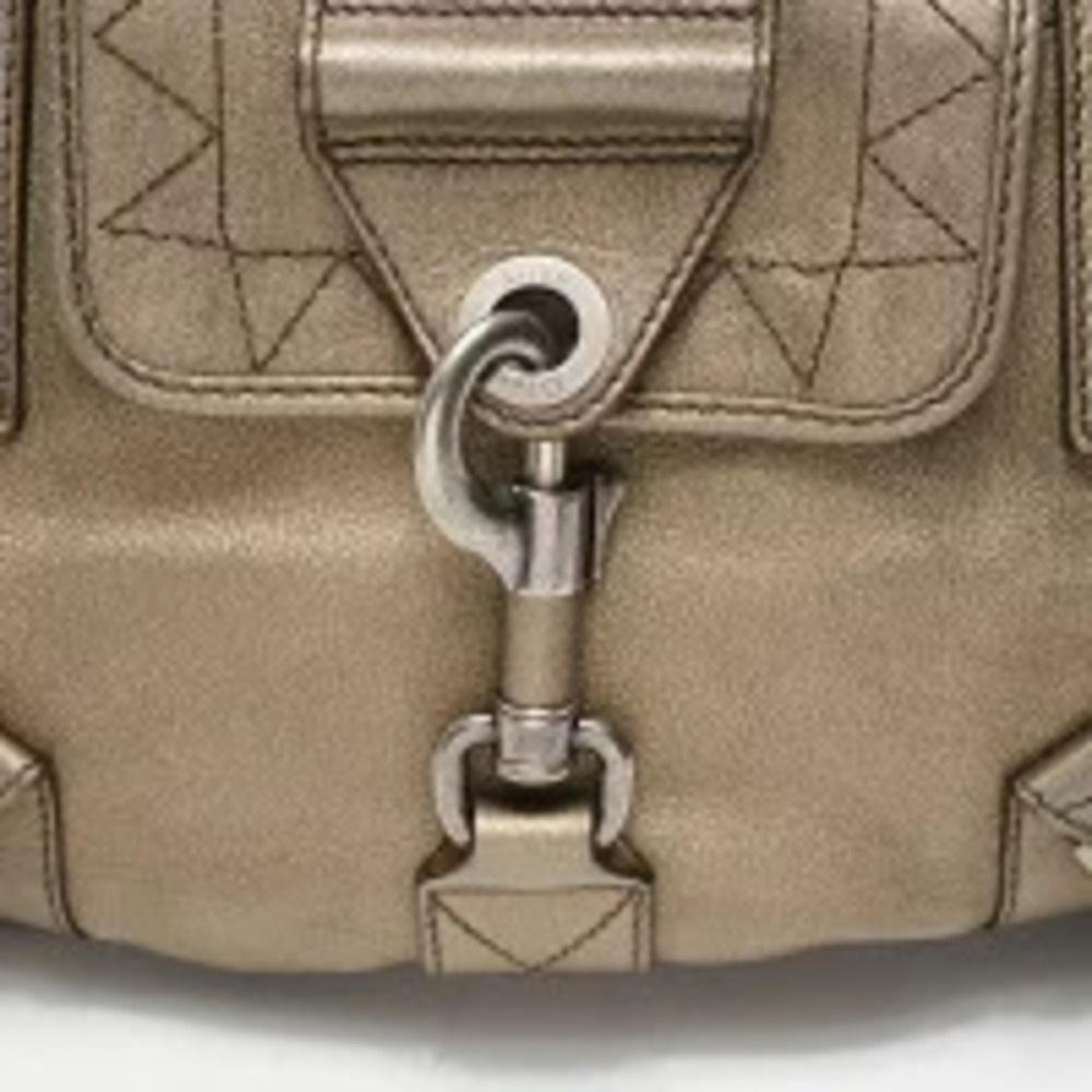 Christian Dior Leather Metallic Bronze Tan Street Boston Bag Shoulder Brown - Picture 8 of 13